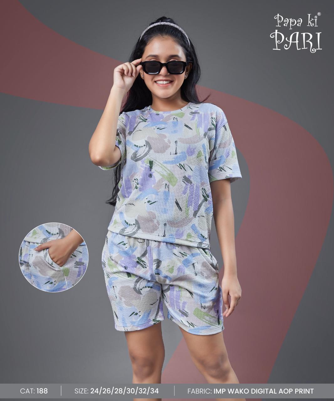 Cat 188 Papa Ki Pari Imported Girls Shorts Set Supplier Ahmedabad