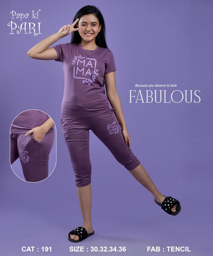 Cat 191 Papa Ki Pari Tencil Girls Capri Night Suits Manufacturer Gujarat