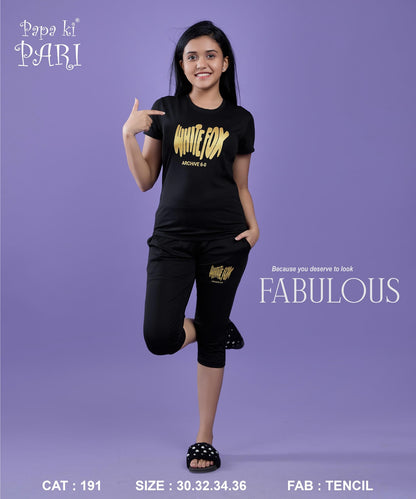 Cat 191 Papa Ki Pari Tencil Girls Capri Night Suits Manufacturer Gujarat