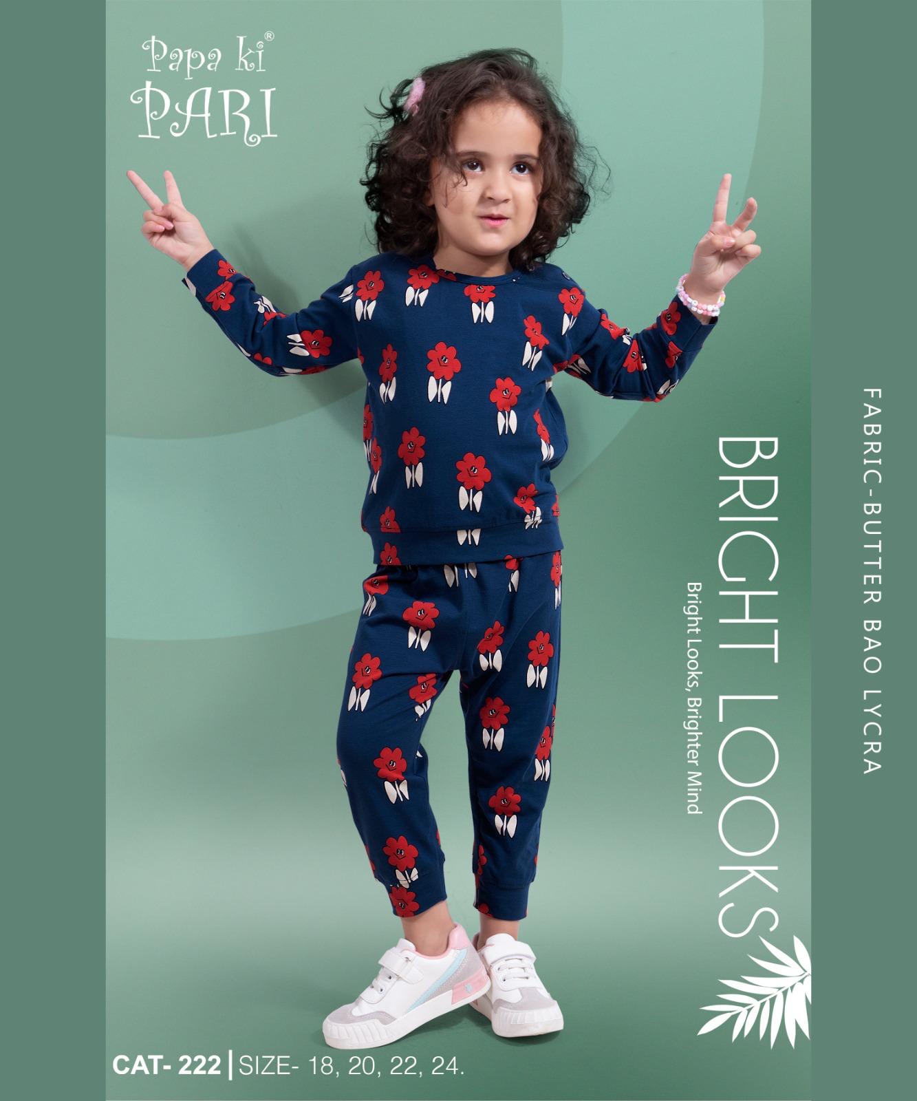 Cat 222 Papa Ki Pari Lycra Girls Co Ord Set Wholesale Rate
