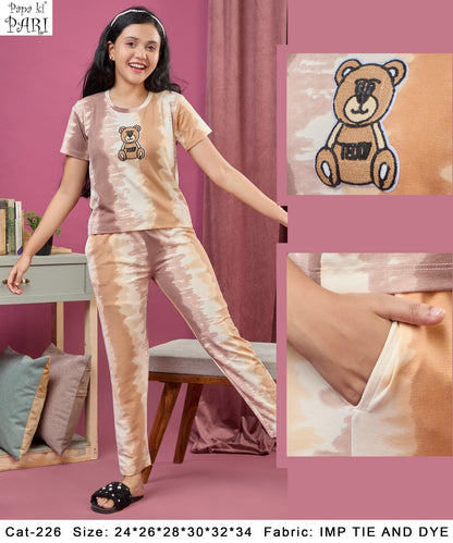 Cat 226 Papa Ki Pari Tie Dye Girls Co Ord Set Supplier Ahmedabad