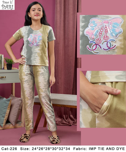 Cat 226 Papa Ki Pari Tie Dye Girls Co Ord Set Supplier Ahmedabad