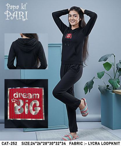 Cat 252 Papa Ki Pari Loopknit Girls Hoodie Pant Set Manufacturer