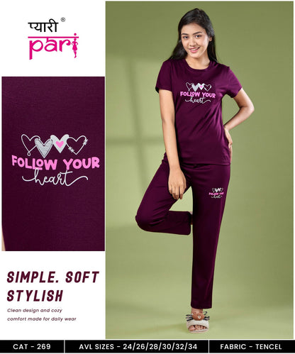 Cat 269 Pyari Pari Tencil Lycra Girls Co Ord Set Manufacturer Gujarat