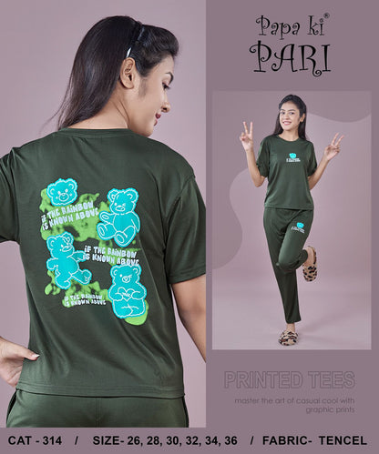 Cat 314 Papa Ki Pari Tencil Lycra Girls Pant Set Exporter Gujarat
