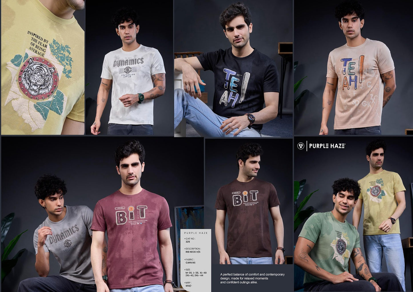 Cat 325 Purple Haze Knit Mens Tshirts Supplier Gujarat
