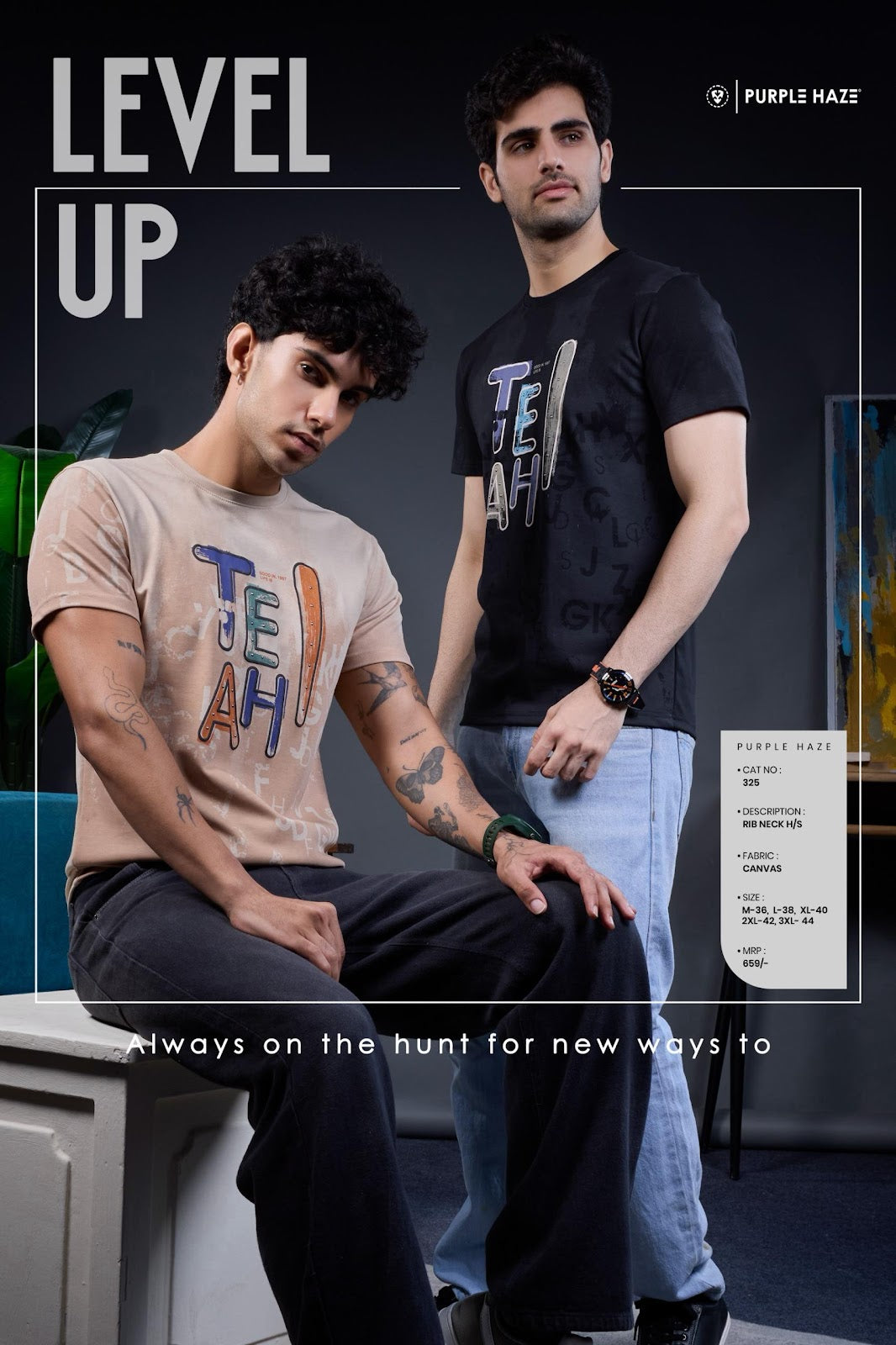 Cat 325 Purple Haze Knit Mens Tshirts Supplier Gujarat