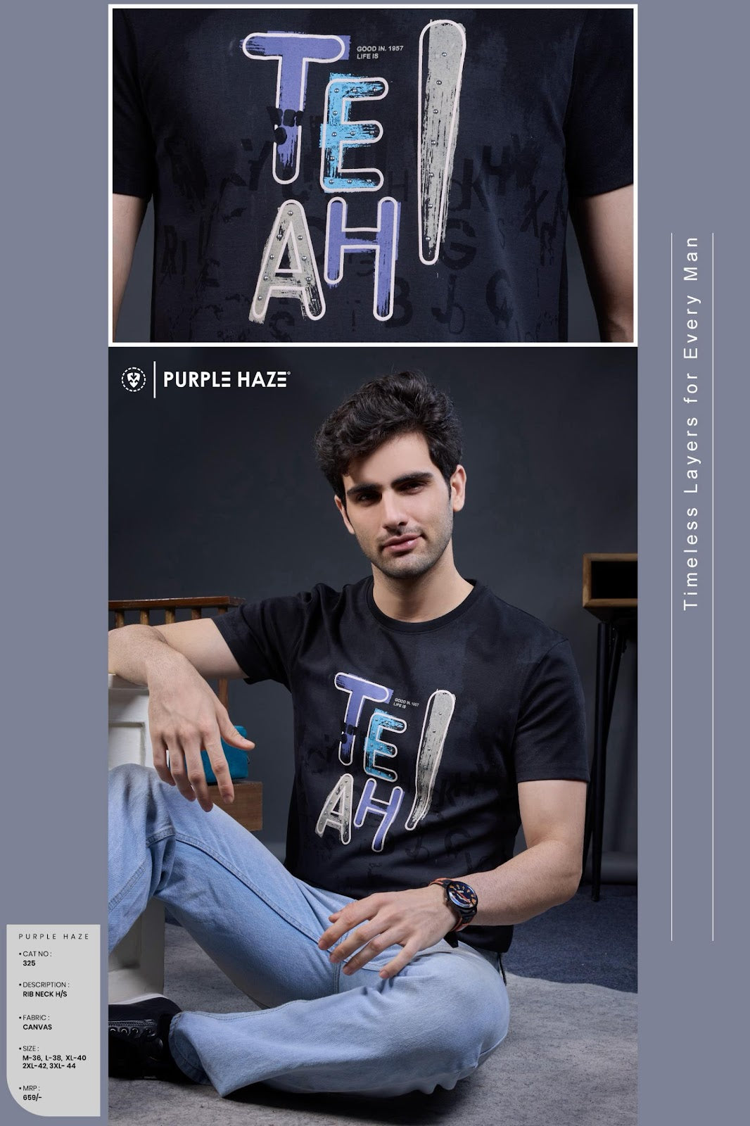 Cat 325 Purple Haze Knit Mens Tshirts Supplier Gujarat