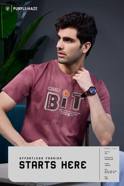 Cat 325 Purple Haze Knit Mens Tshirts Supplier Gujarat