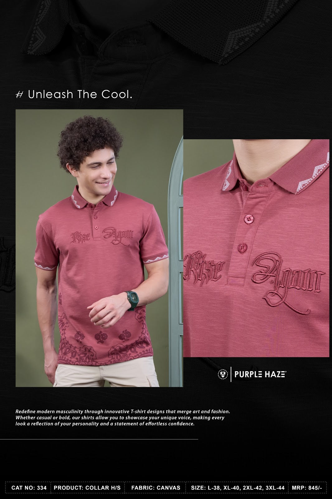 Cat 334 Purple Haze Canvas Mens Tshirts Wholesale Price