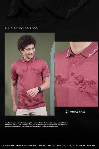 Cat 334 Purple Haze Canvas Mens Tshirts Wholesale Price