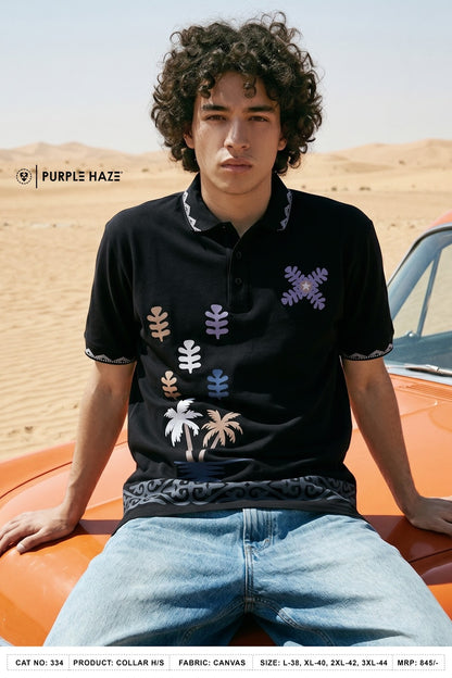 Cat 334 Purple Haze Canvas Mens Tshirts Wholesale Price