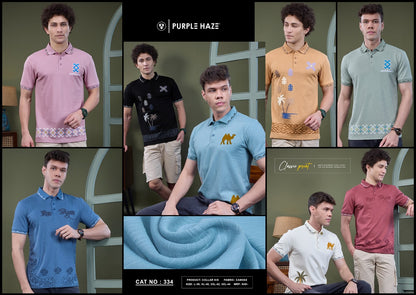 Cat 334 Purple Haze Canvas Mens Tshirts Wholesale Price