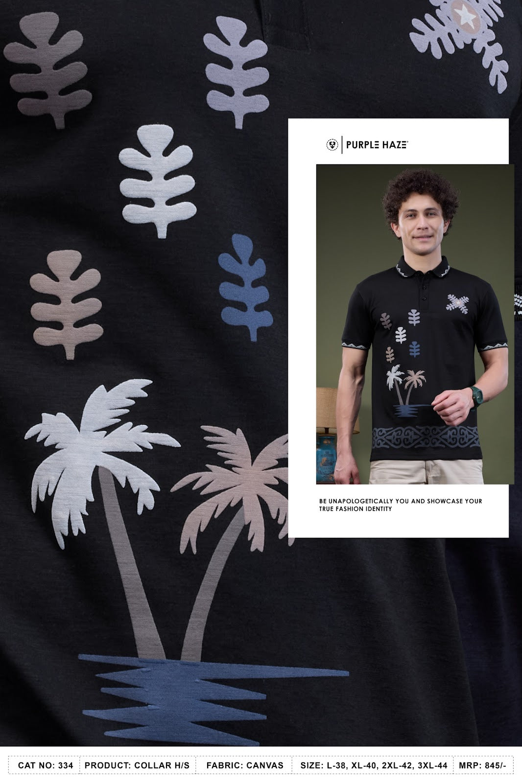 Cat 334 Purple Haze Canvas Mens Tshirts Wholesale Price