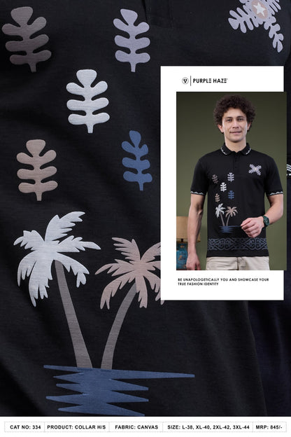 Cat 334 Purple Haze Canvas Mens Tshirts Wholesale Price
