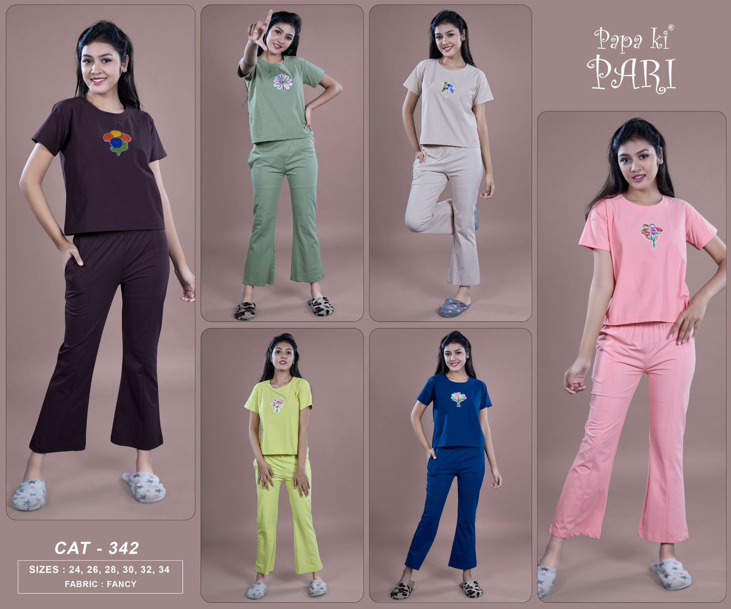 Cat 342 Plain Papa Ki Pari Cotton Girls Co Ord Set Exporter