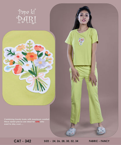 Cat 342 Plain Papa Ki Pari Cotton Girls Co Ord Set Exporter