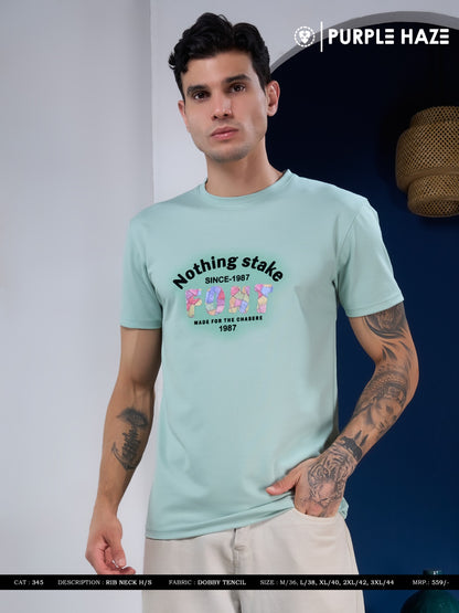 Cat 345 Dobby Purple Haze Tencil Mens Tshirts Wholesale