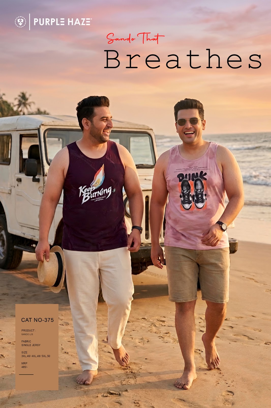 Cat 375 Purple Haze Mens Sando Exporter Gujarat