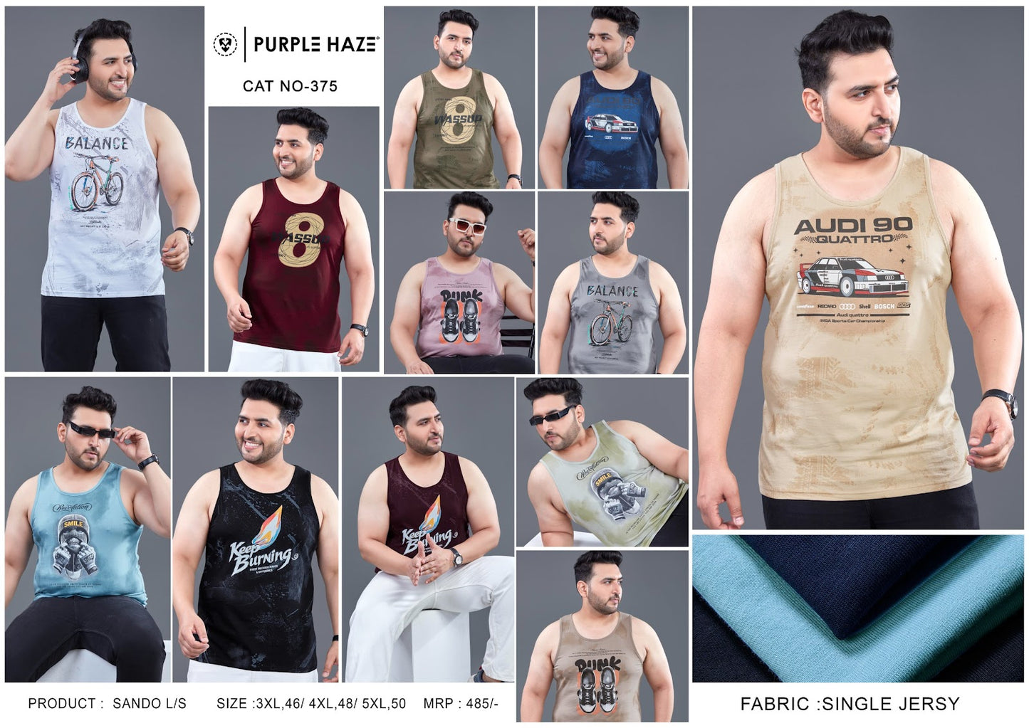 Cat 375 Purple Haze Mens Sando Exporter Gujarat