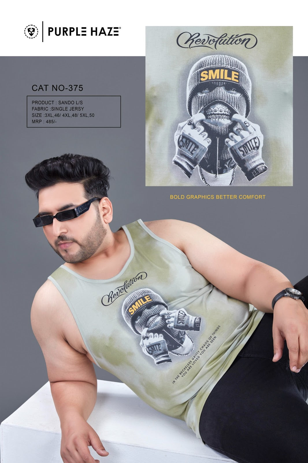Cat 375 Purple Haze Mens Sando Exporter Gujarat