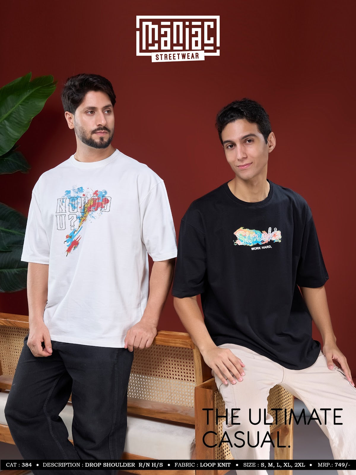 Cat 384 Maniac Loopknit Mens Tshirts Wholesaler