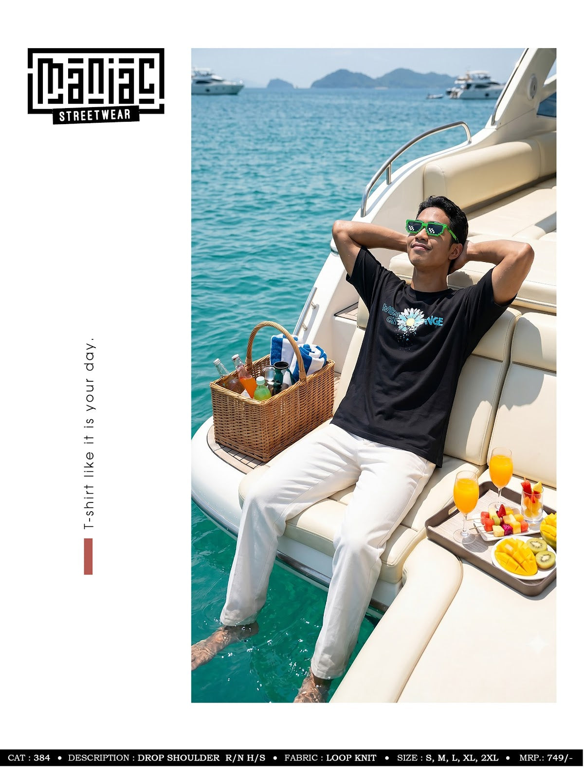 Cat 384 Maniac Loopknit Mens Tshirts Wholesaler