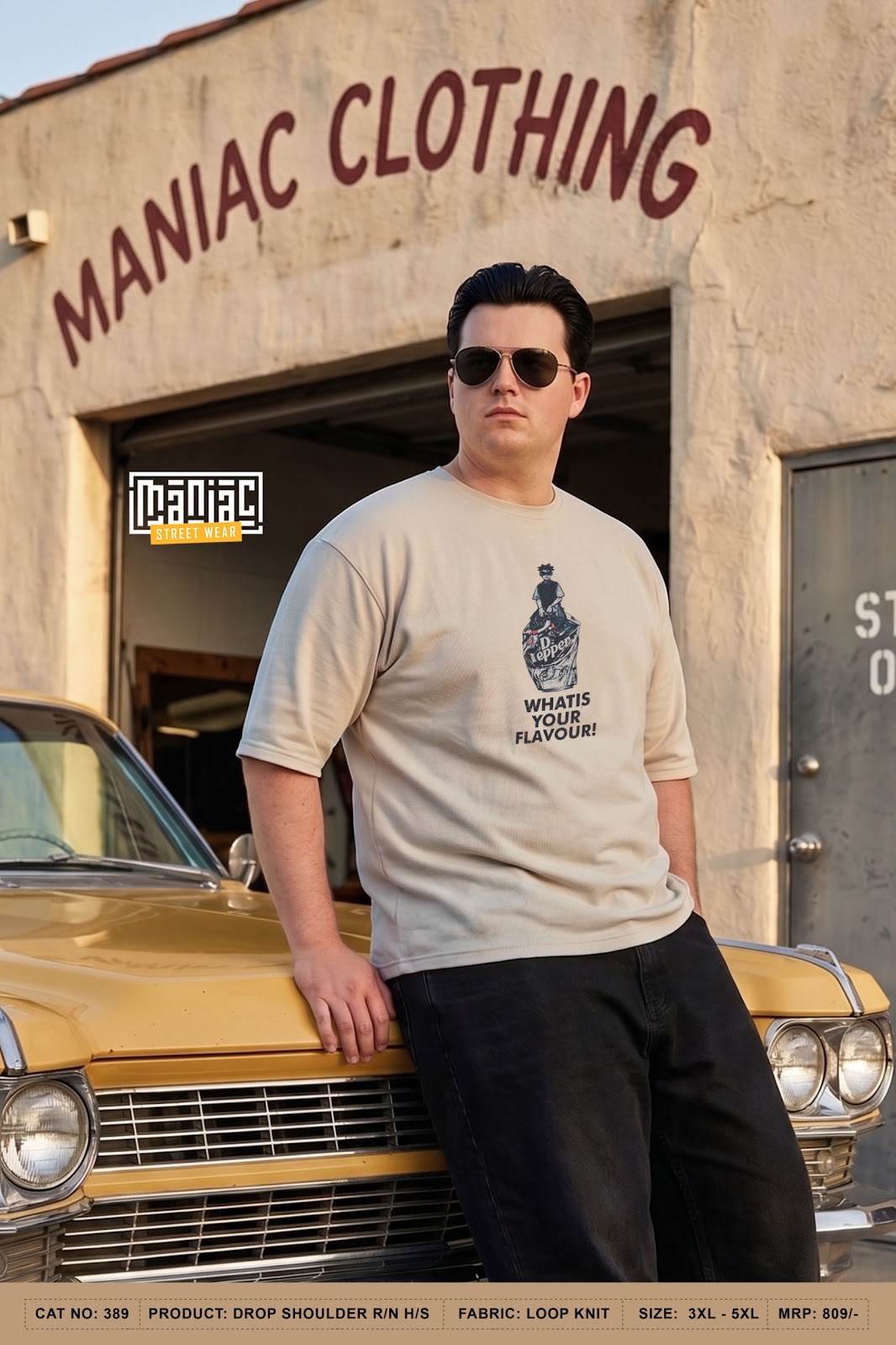 Cat 389 Maniac Loopknit Mens Tshirts Manufacturer
