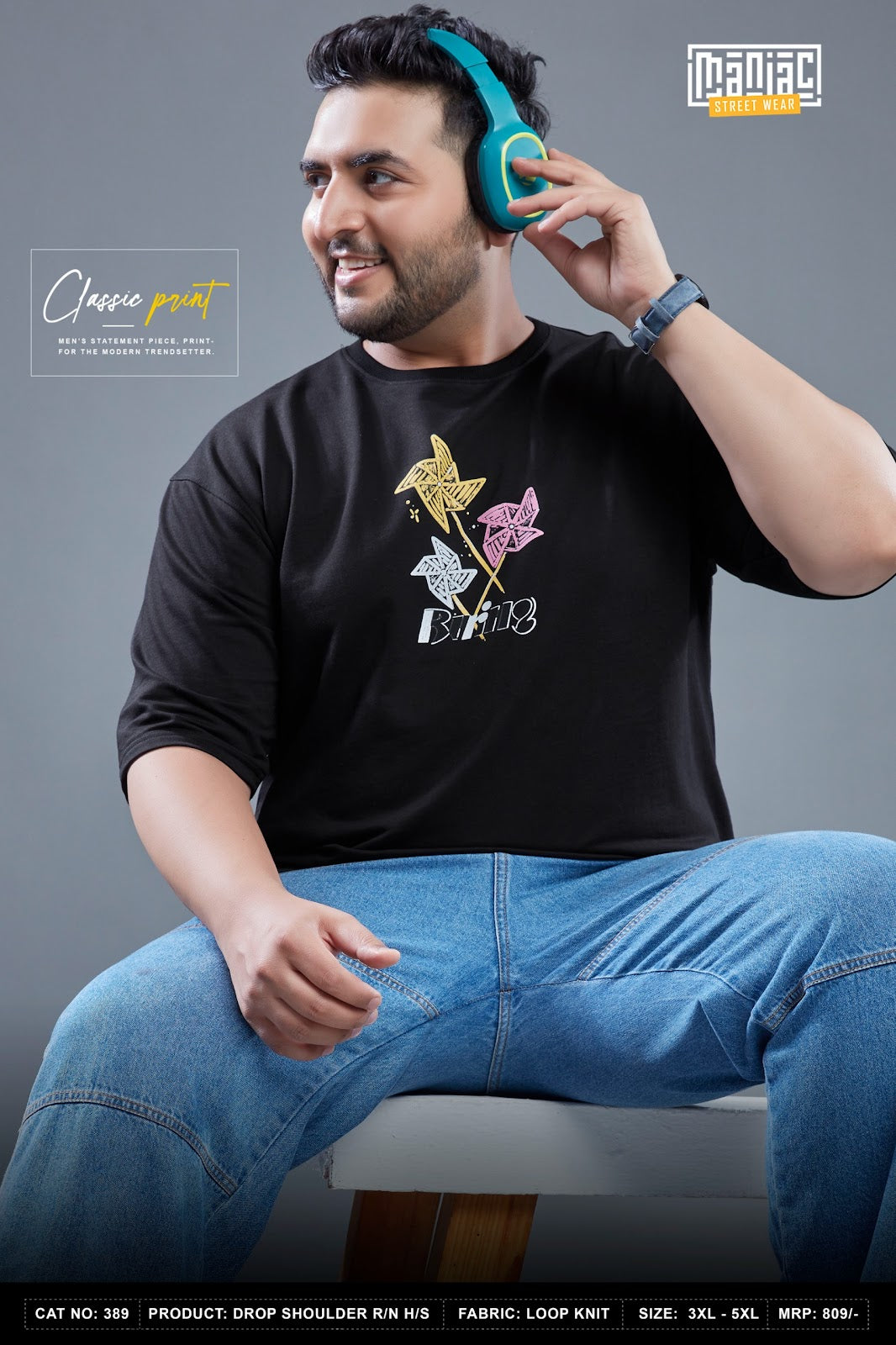 Cat 389 Maniac Loopknit Mens Tshirts Manufacturer
