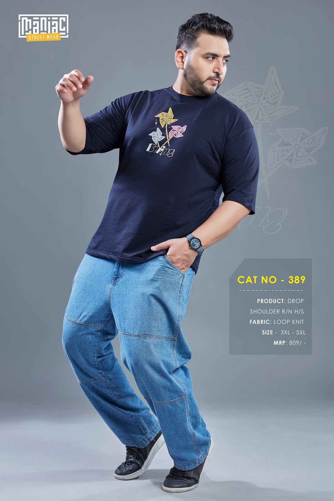 Cat 389 Maniac Loopknit Mens Tshirts Manufacturer