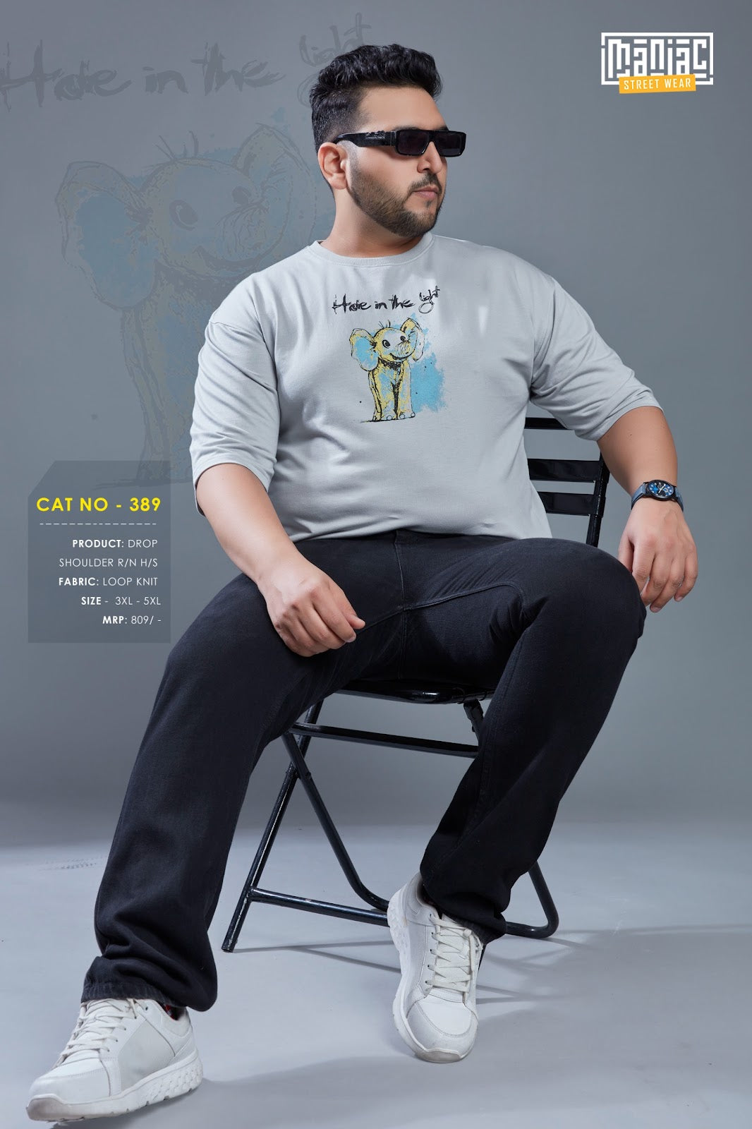 Cat 389 Maniac Loopknit Mens Tshirts Manufacturer