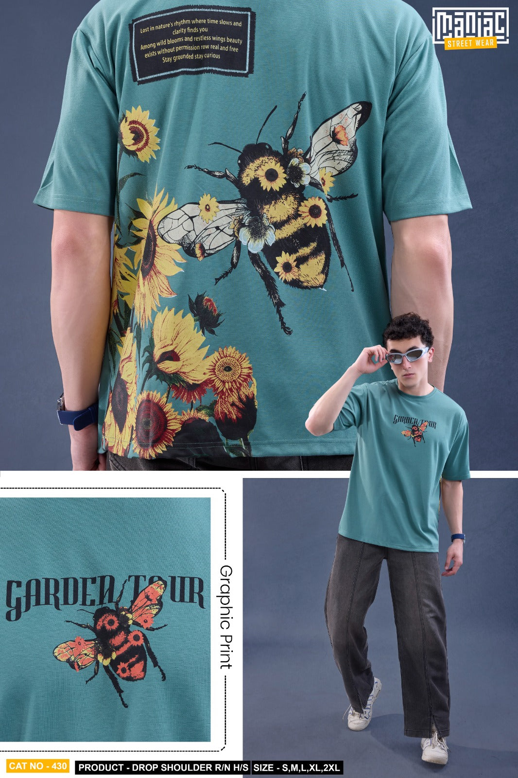 Cat 430 Maniac Mens Tshirts Wholesaler