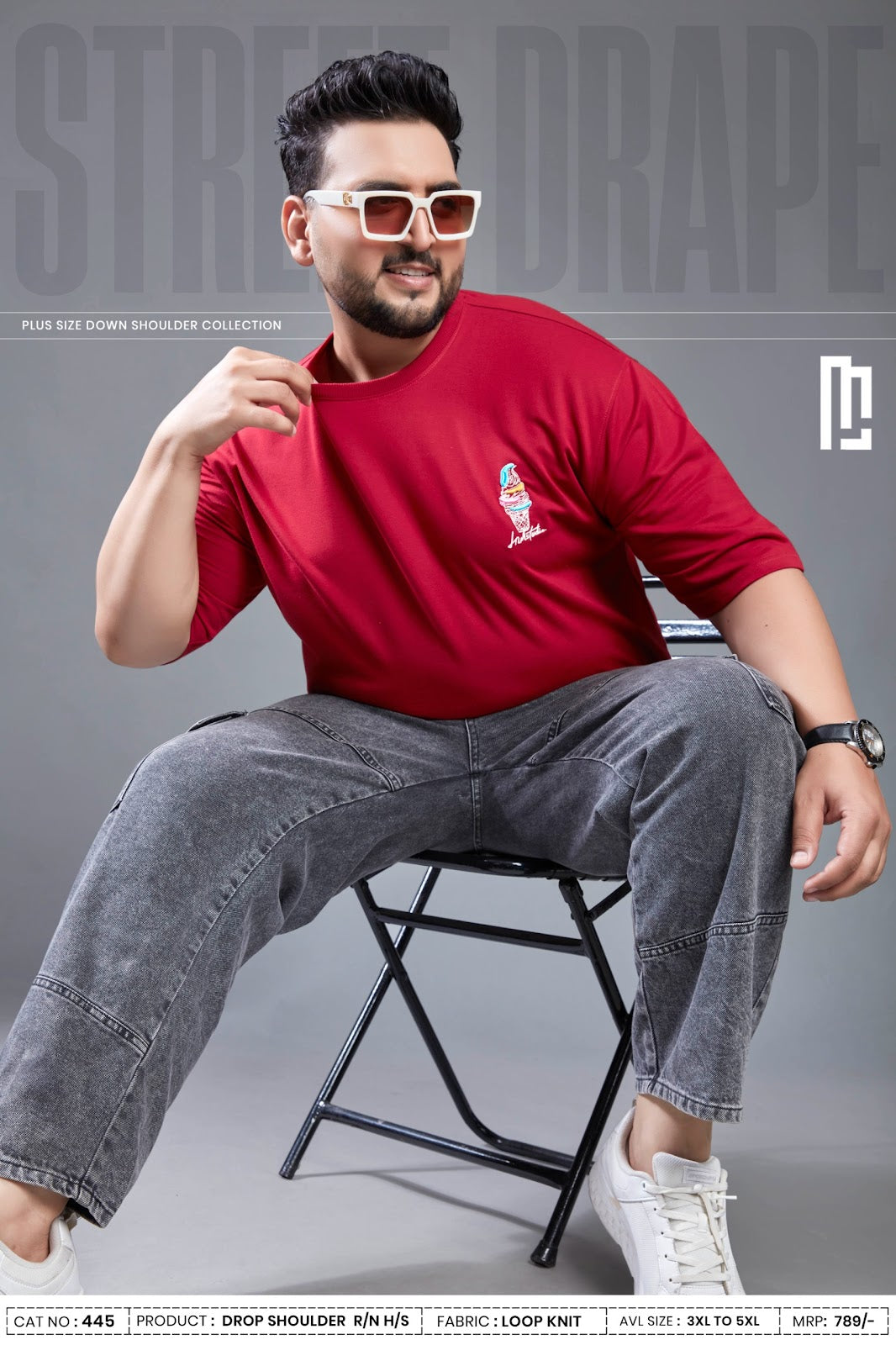 Cat 445 Plus Size Maniac Loopknit Mens Tshirts Wholesaler Gujarat