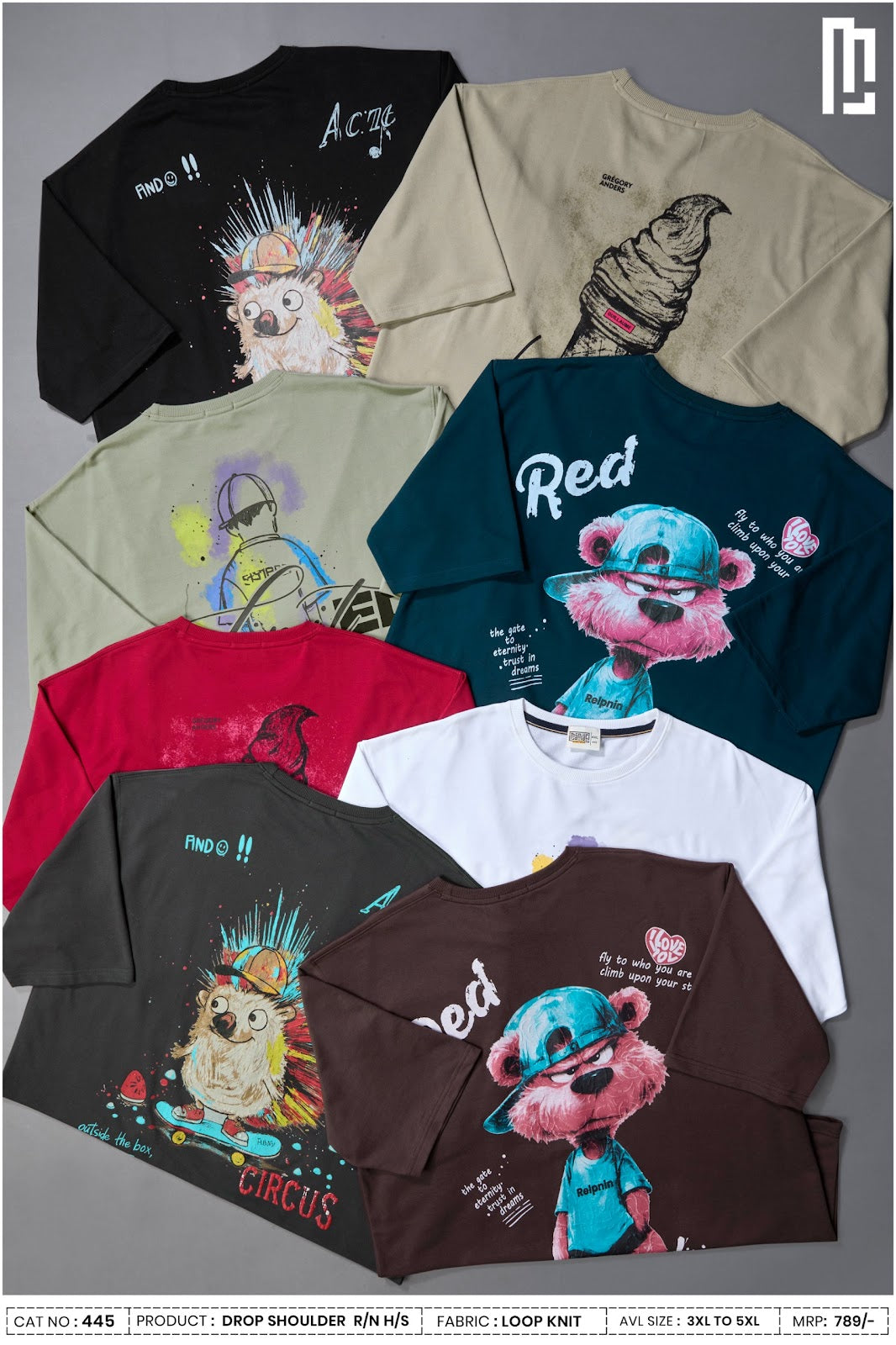 Cat 445 Plus Size Maniac Loopknit Mens Tshirts Wholesaler Gujarat