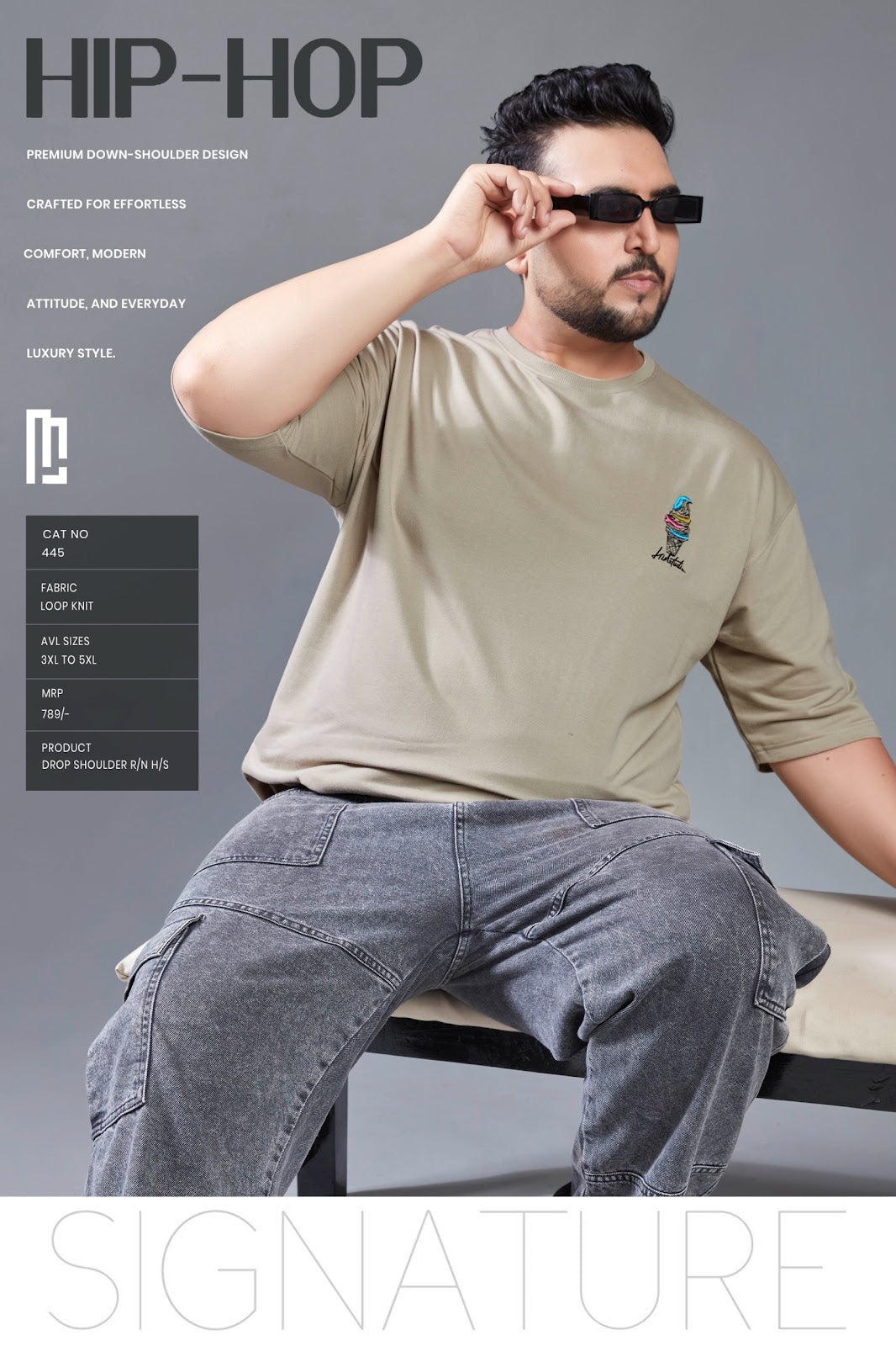 Cat 445 Plus Size Maniac Loopknit Mens Tshirts Wholesaler Gujarat