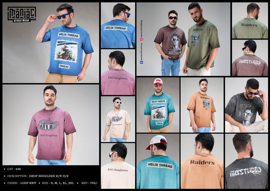 Cat 448 Drop Shoulder Maniac Loopknit Mens Tshirts Wholesaler
