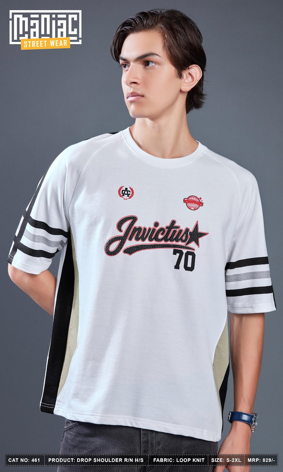 Cat 461 Drop Shoulder Maniac Loopknit Mens Tshirts Wholesale Price