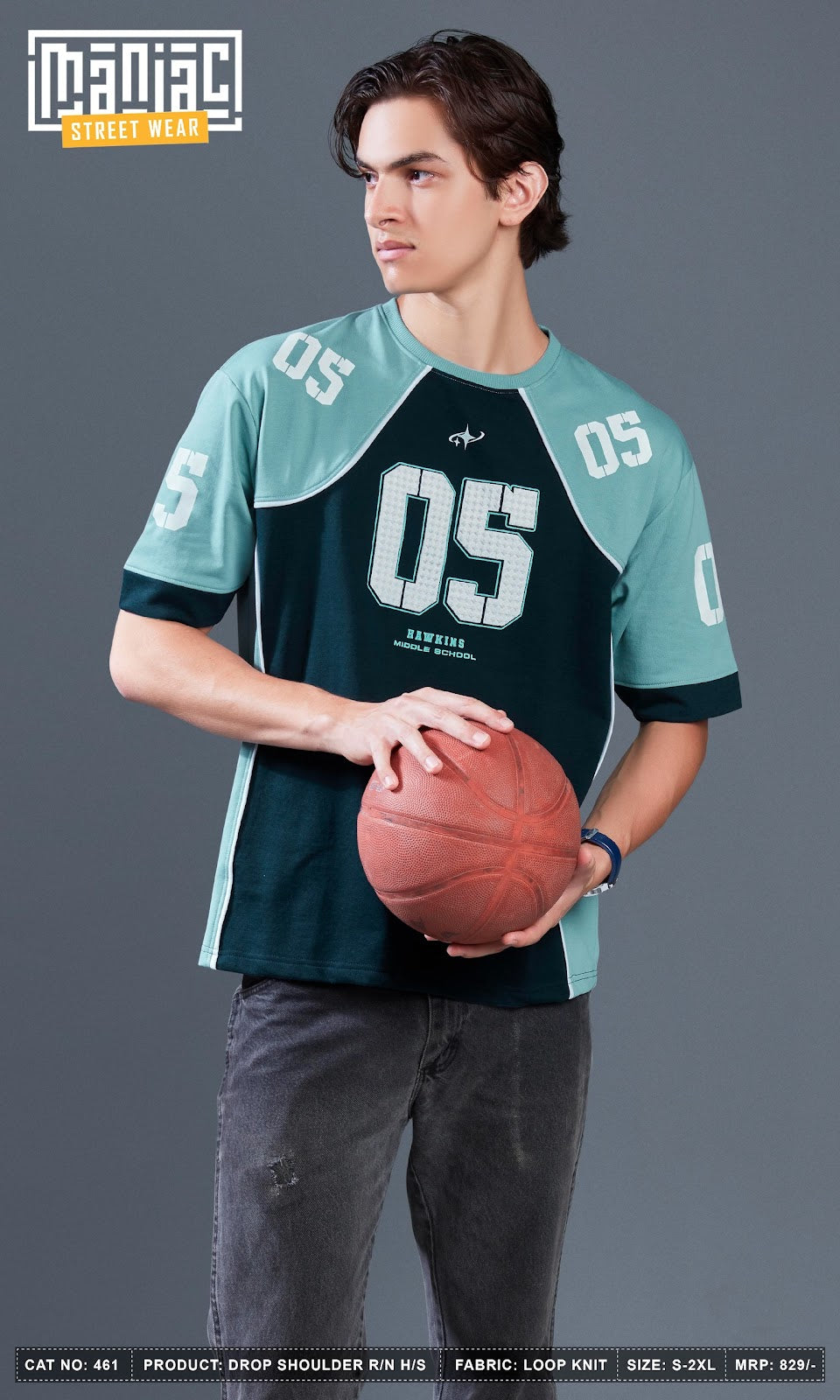 Cat 461 Drop Shoulder Maniac Loopknit Mens Tshirts Wholesale Price