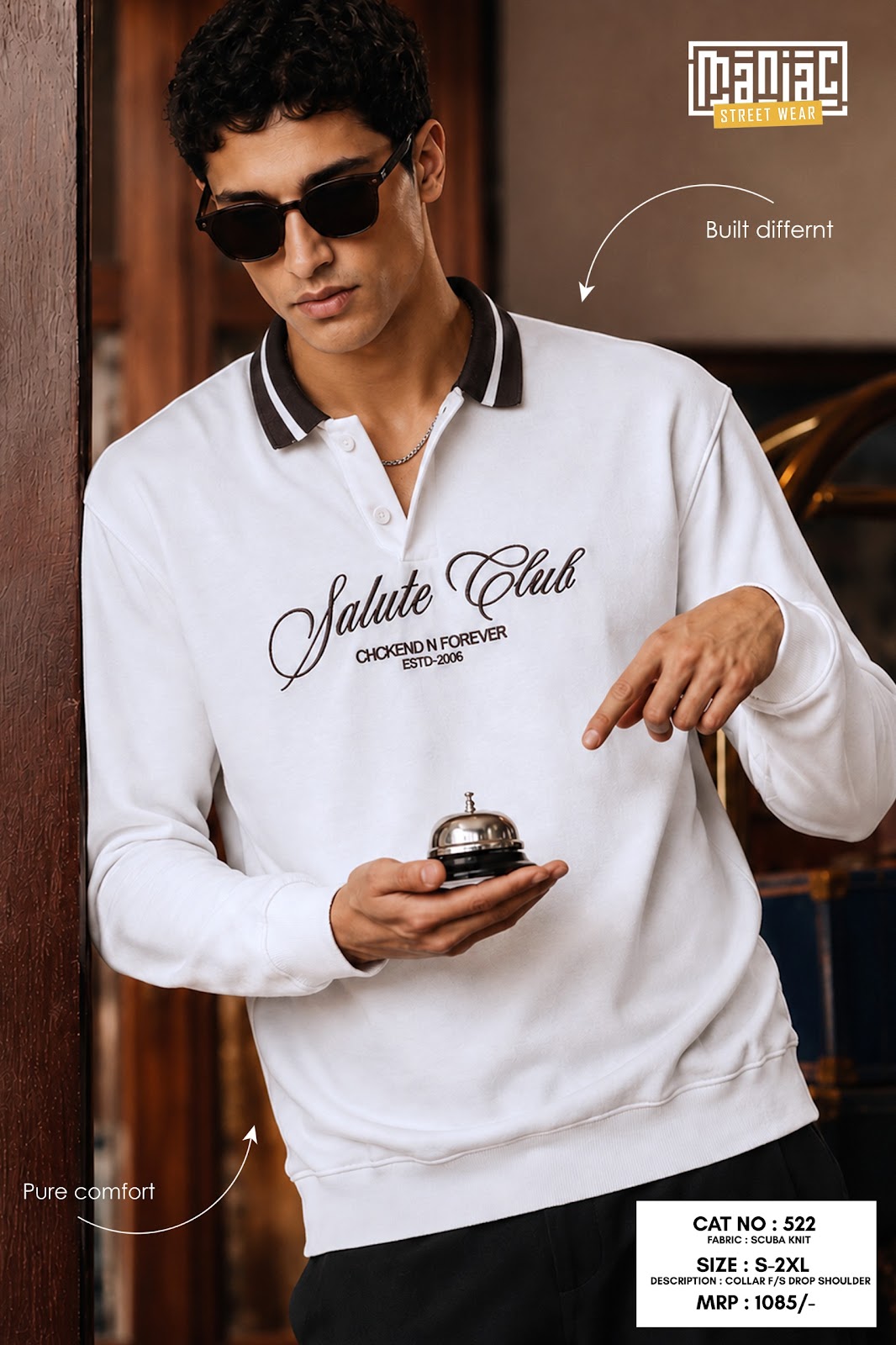 Cat 522 Full Sleeves Maniac Knit Mens Tshirts Wholesale