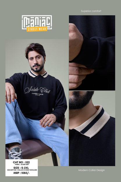 Cat 522 Full Sleeves Maniac Knit Mens Tshirts Wholesale
