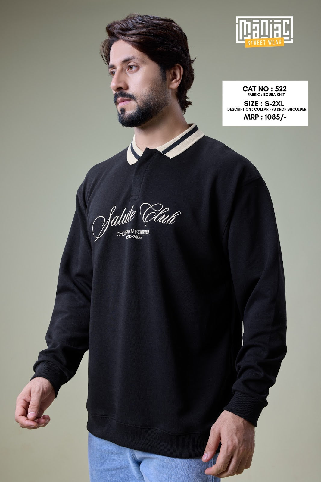 Cat 522 Full Sleeves Maniac Knit Mens Tshirts Wholesale