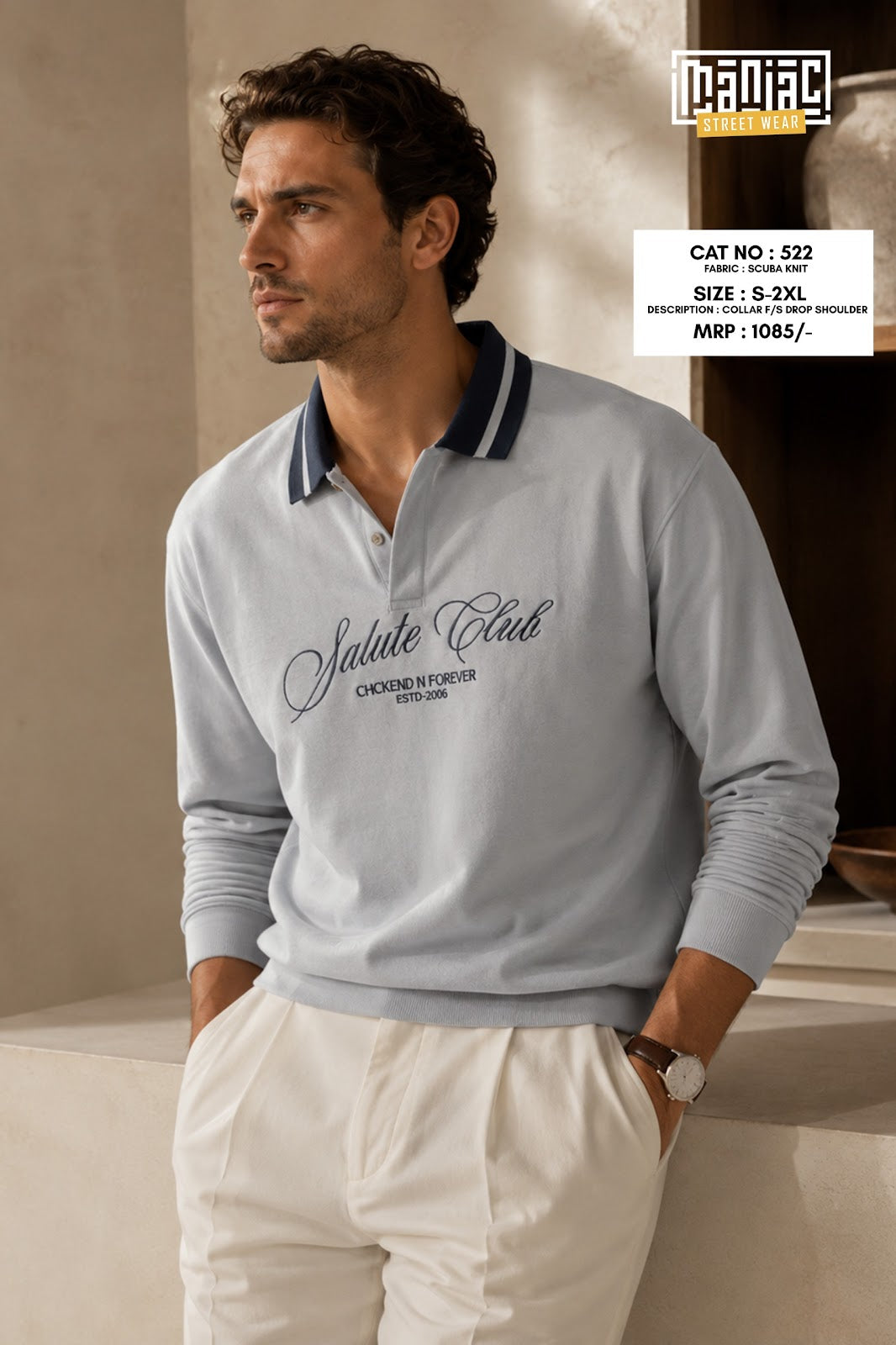 Cat 522 Full Sleeves Maniac Knit Mens Tshirts Wholesale