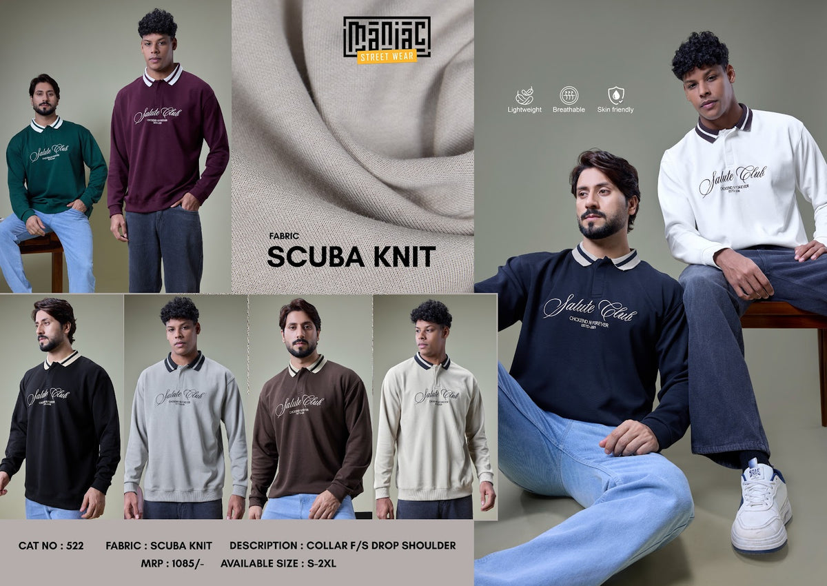 Cat 522 Full Sleeves Maniac Knit Mens Tshirts Wholesale
