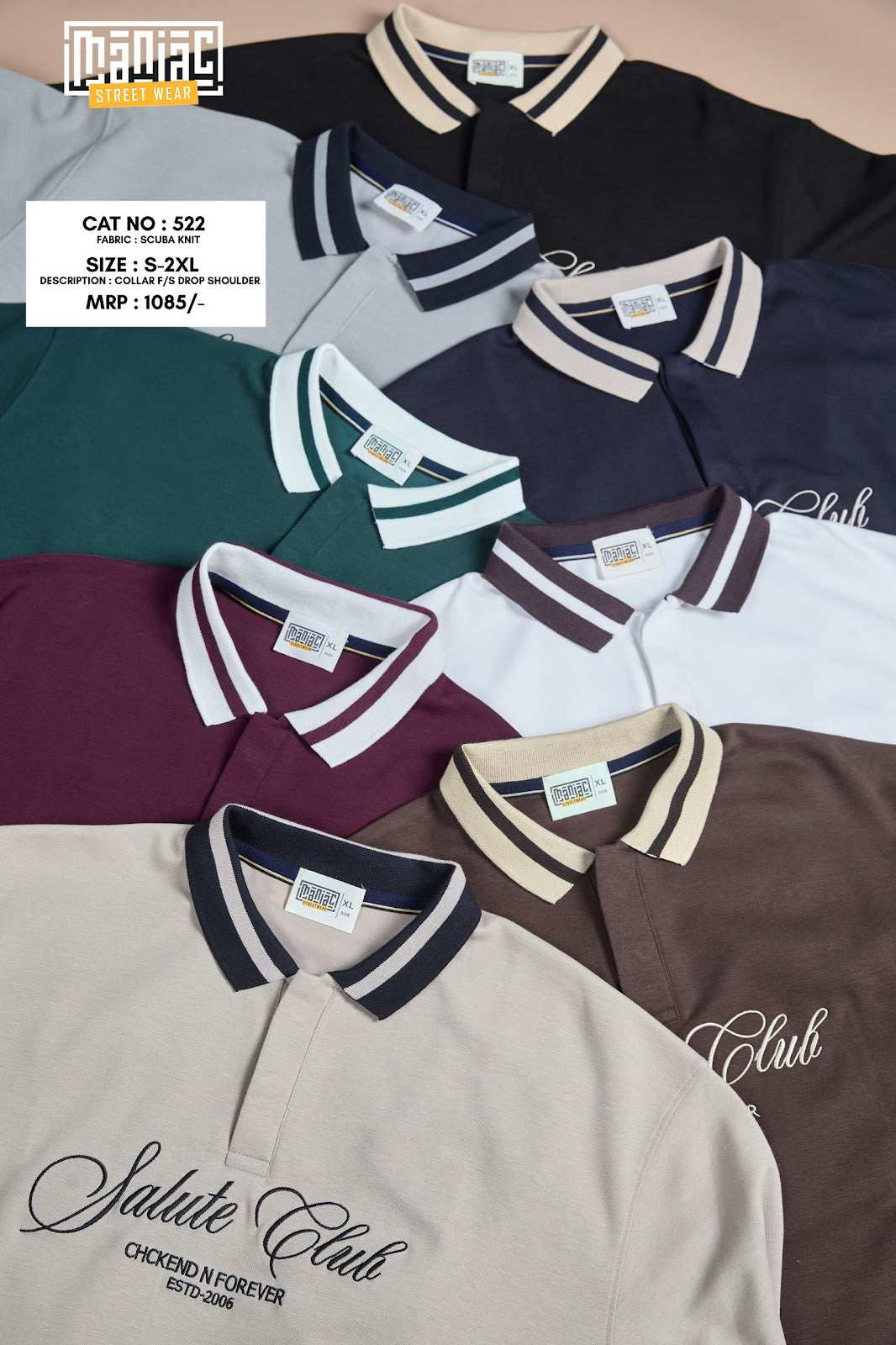Cat 522 Full Sleeves Maniac Knit Mens Tshirts Wholesale