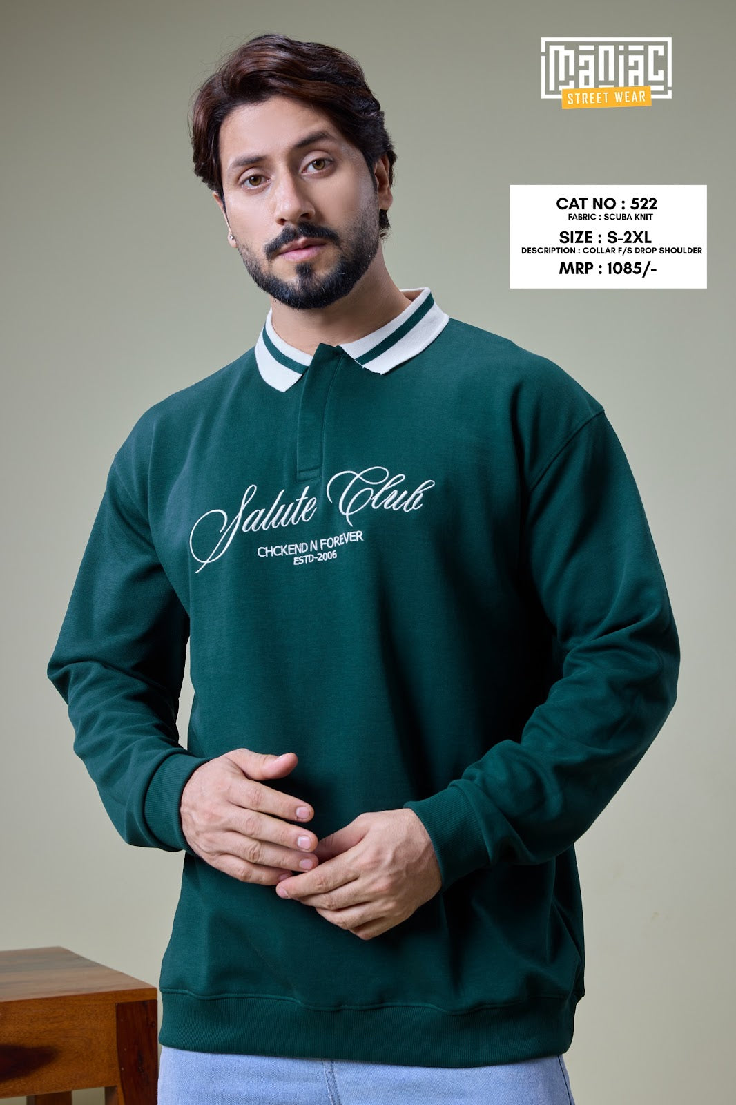 Cat 522 Full Sleeves Maniac Knit Mens Tshirts Wholesale