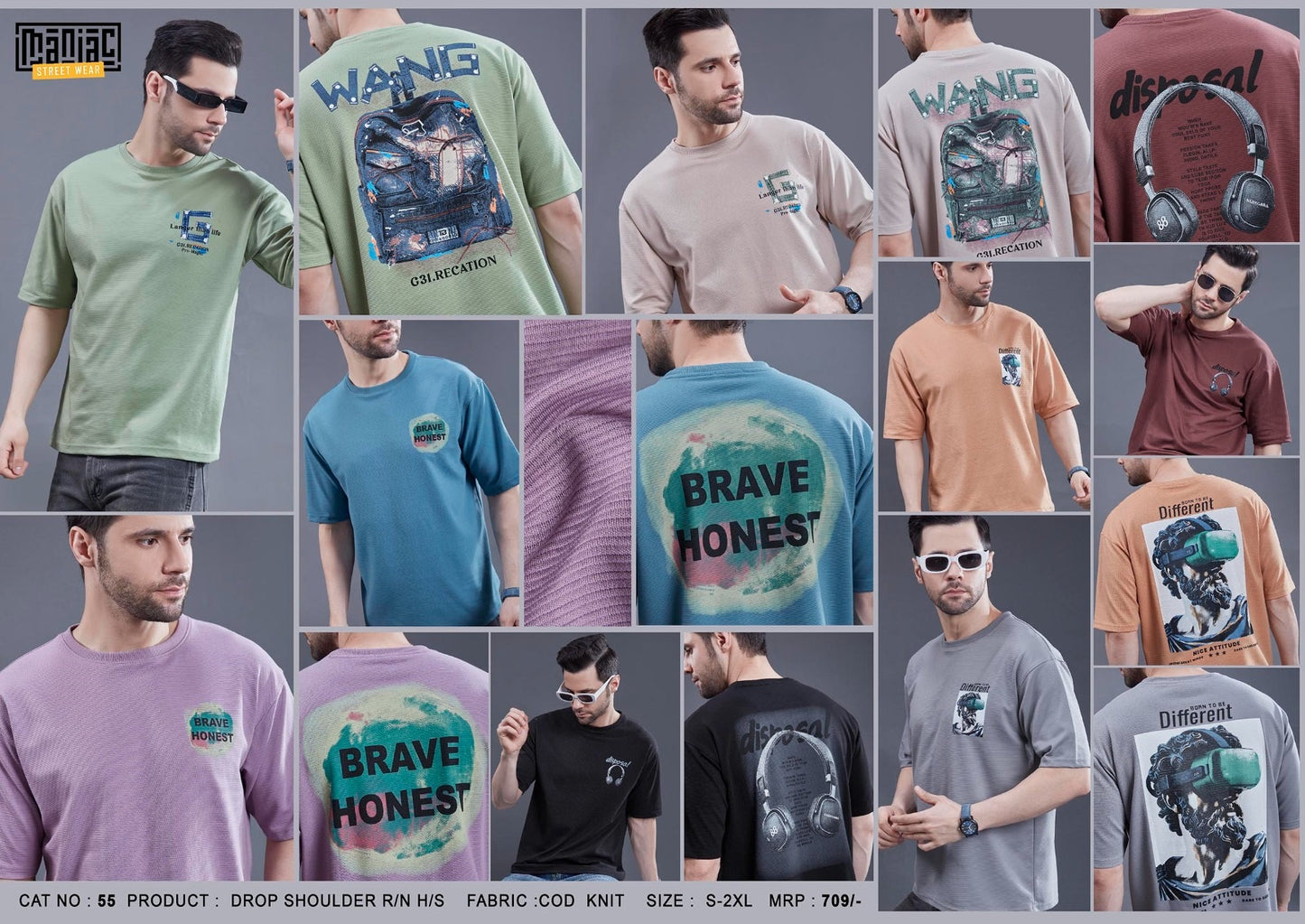 Cat 55 Maniac Cod Knit Mens Tshirts Supplier India