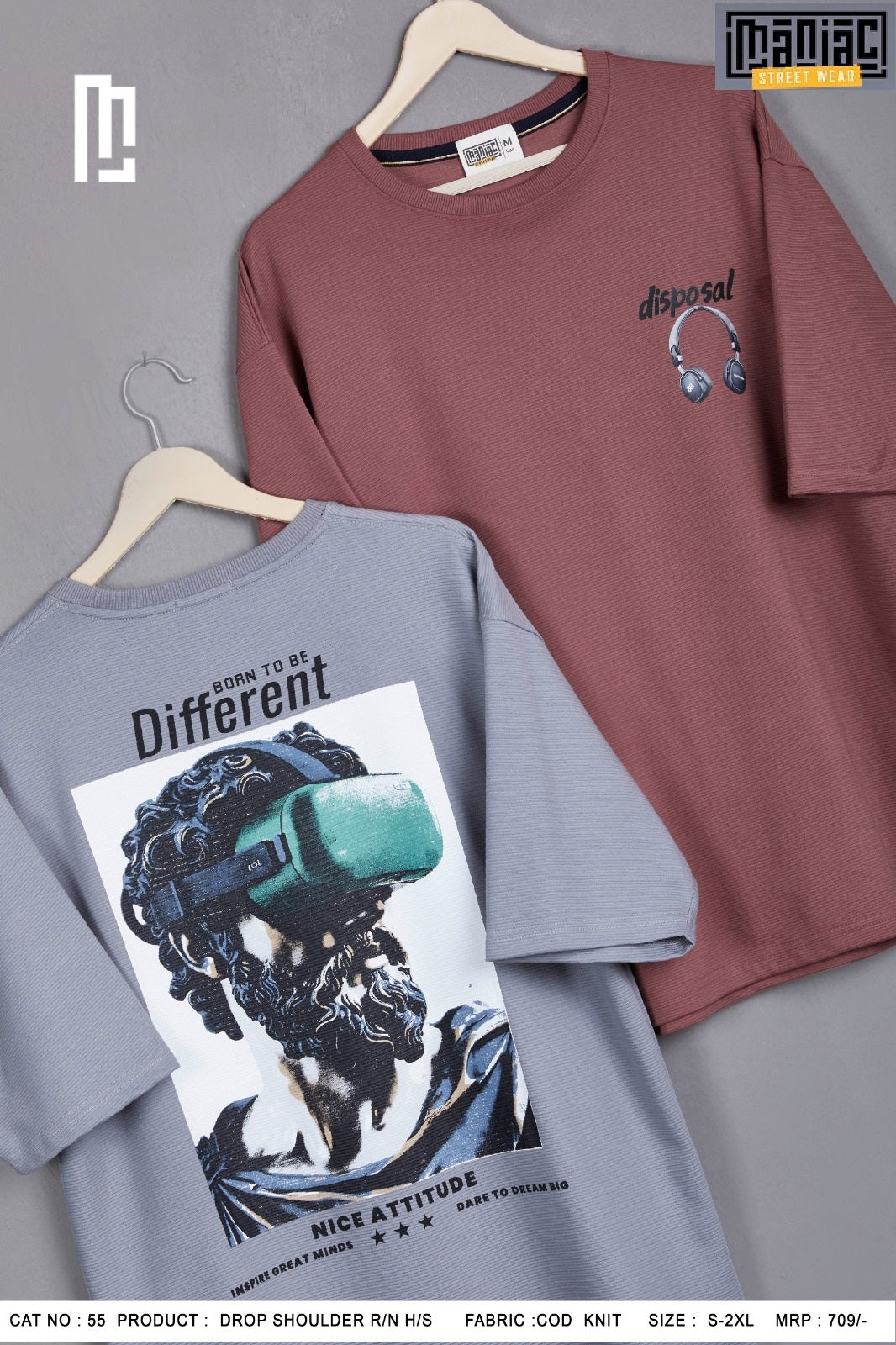 Cat 55 Maniac Cod Knit Mens Tshirts Supplier India