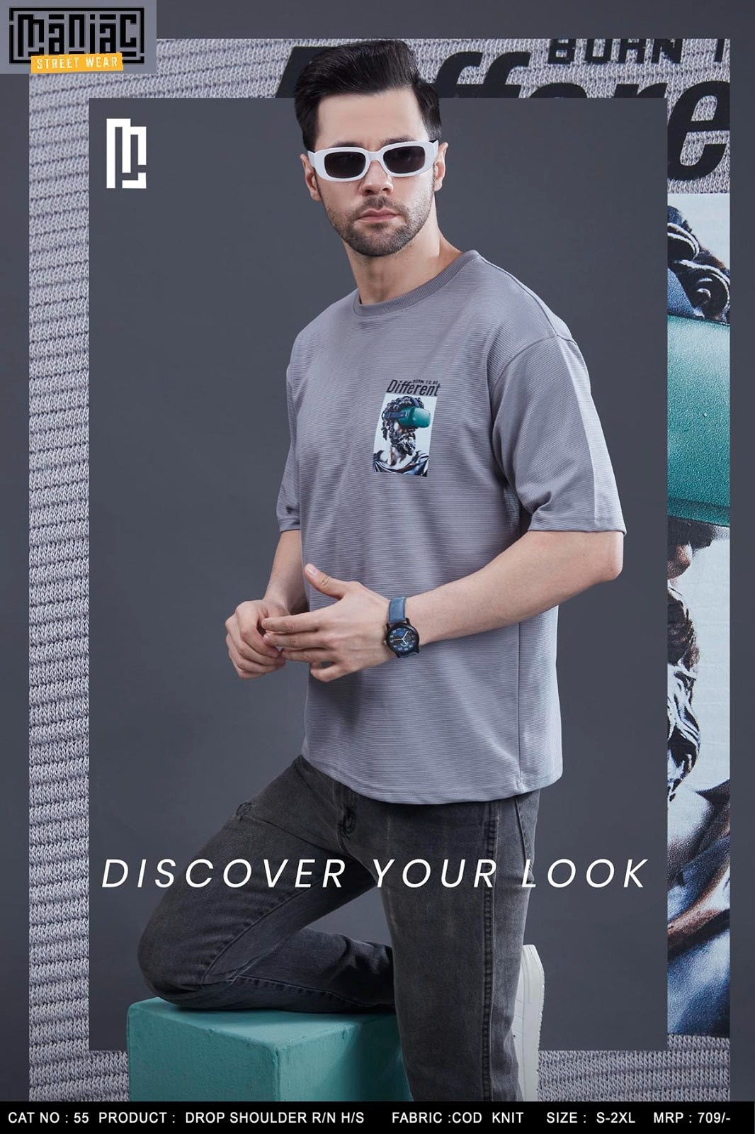 Cat 55 Maniac Cod Knit Mens Tshirts Supplier India