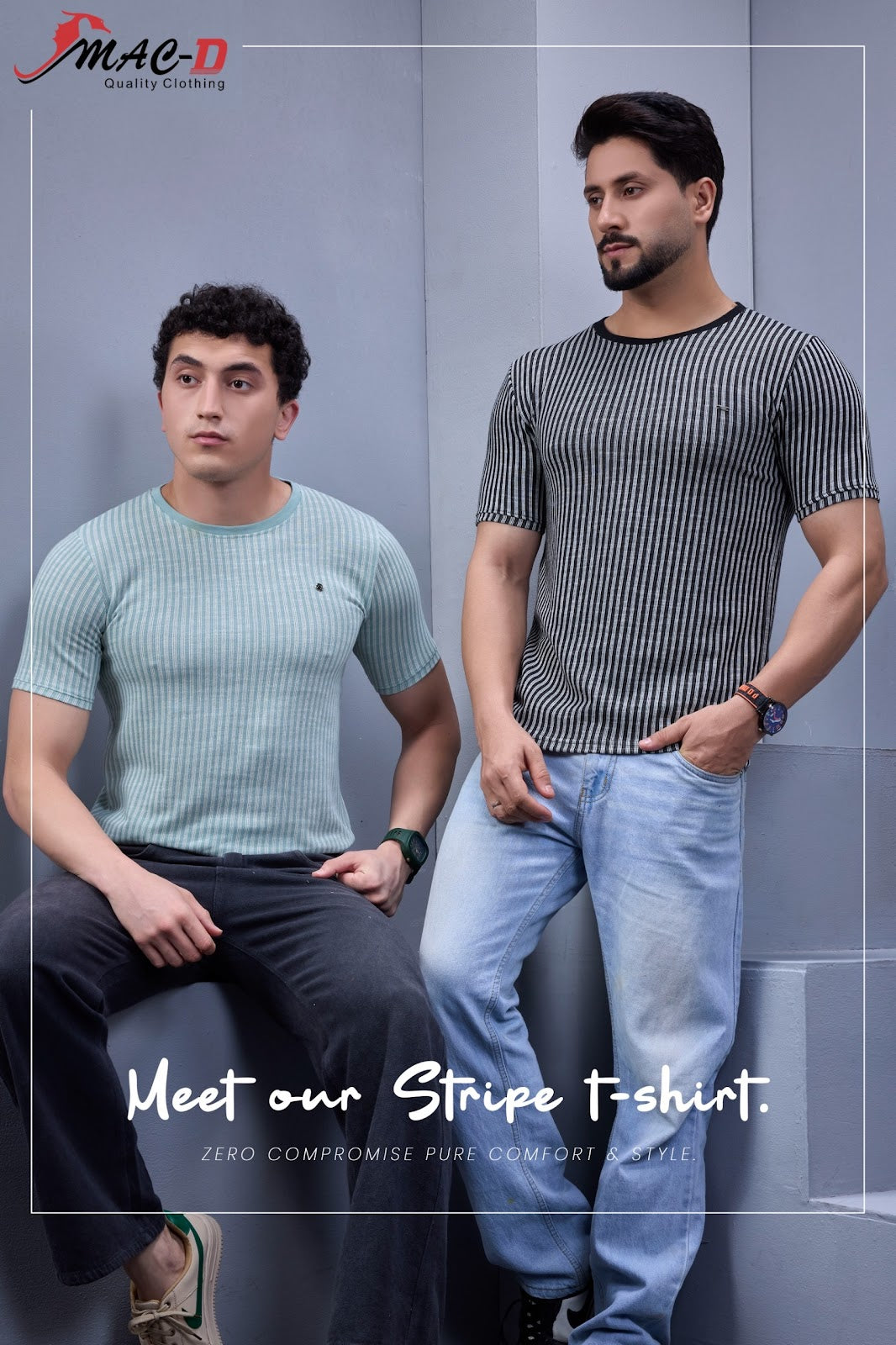 Cat 578 Mac D Vertical Strips Mens Tshirts Wholesale Rate