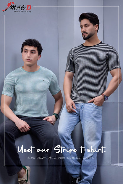 Cat 578 Mac D Vertical Strips Mens Tshirts Wholesale Rate